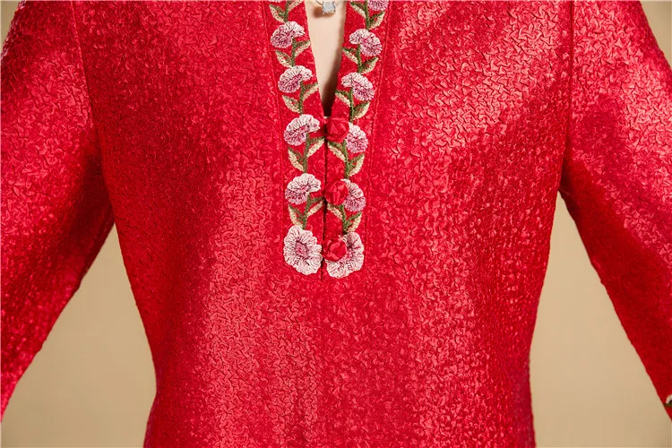 Новая мода осень cheongsam стиль Тан костюм топ Китайская традиционная Женская одежда Топ винтажное платье размера плюс кофточка Ципао