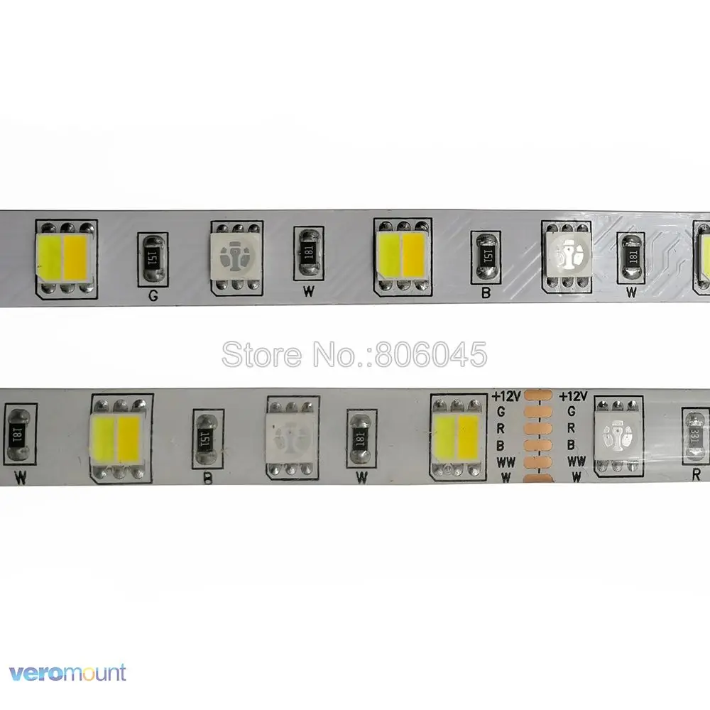 5 м 5050 RGBCCT Светодиодная лента RGB + CW WW 2 в 1 чип регулируемая цветовая температура IP20