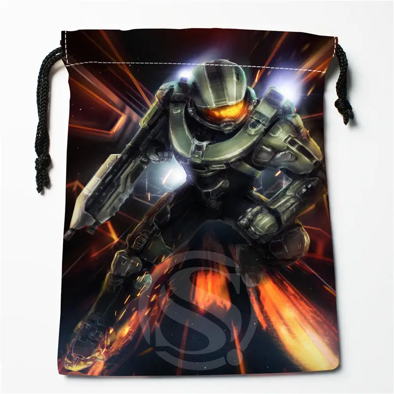 W-101 Новый Halo 5 мастер #2 логотип печатных получить мешок степень сжатия сумки мешки drawstring Размер 18X22 см e801wd101