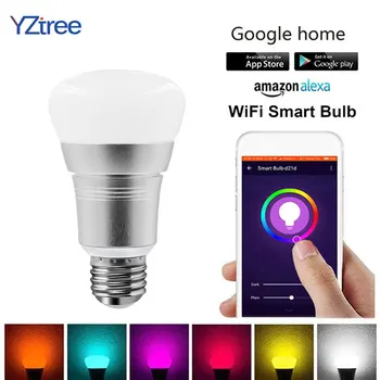 

7W Smart WIFI Bulb RGB Dimmable LED Bulb Light Works with Alexa Google Home Wireless APP Remote Control Colorful Bulb Light Lamp
