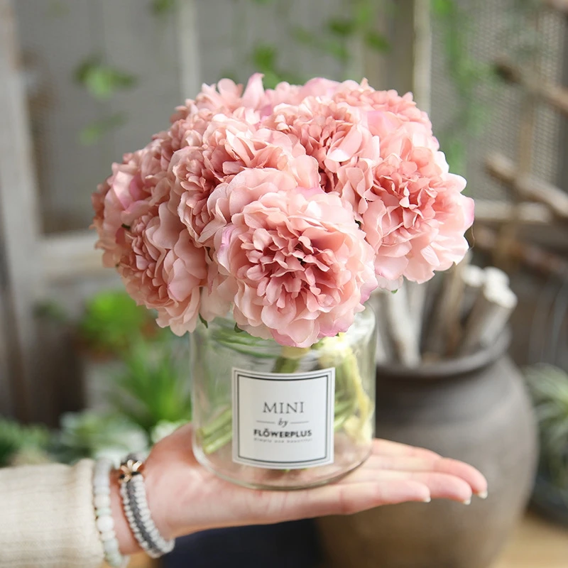 USA Hot Rose Silk Fake Flower Bouquet Artificial Wedding Party Floral Home Decor