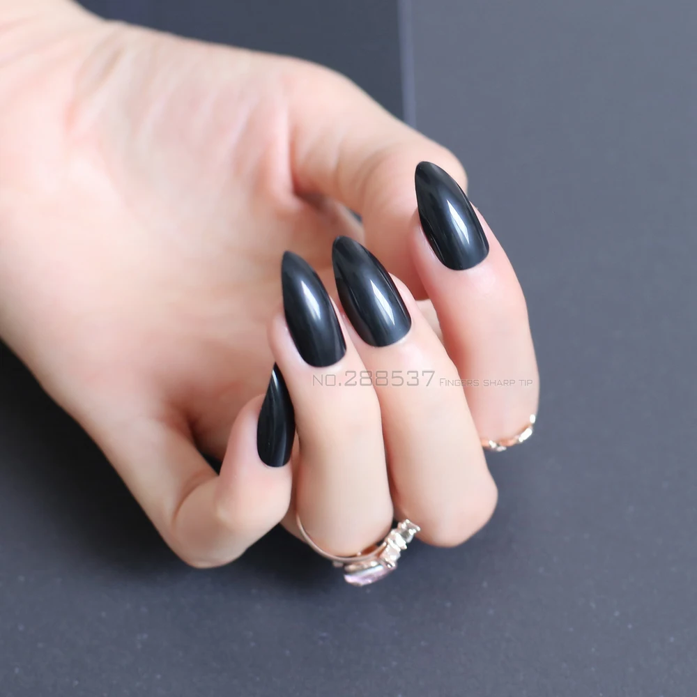 Aliexpress.com : Buy Black Full Nail Tips Comfortable Artificial Aliexpress.com : Buy Black Full Nail Tips Comfortable Artificial nails Pointed Stiletto 24pcs mountain peak Designs Pure colour False nails JD24 from ... - Aliexpress.com : Buy Black Full Nail Tips Comfortable Artificial