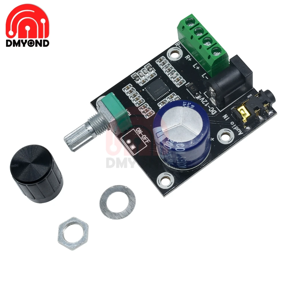 

DC 12V 20mA Super Slim 2x15W Class D Digital Dual Power Audio Amplifier PAM8610 AMP Board 15 W+15 W Electrical Components