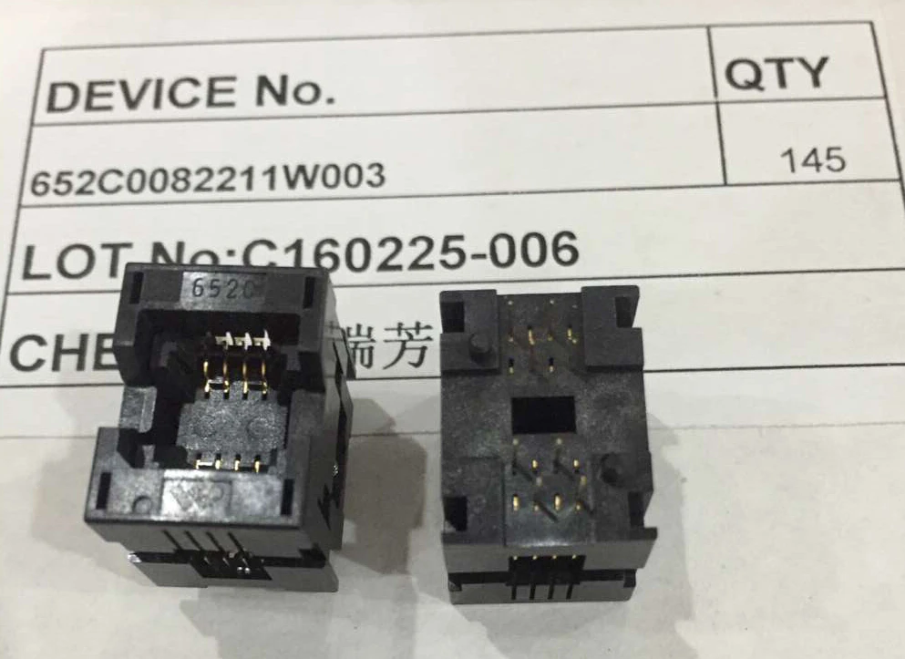 

FREE SHIPPING ORIGINAL 652 SOP 1.27mm 8P Socket Dual Contact SOP8 IC Test Socket / Programmer Adapter 652C0082211W003