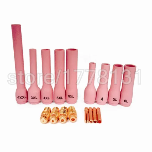 

Welding accessories TIG KIT Alumina Nozzles, Collet Bodies Fit TIG Torch WP SR DB PTA 9 20 25,17PK