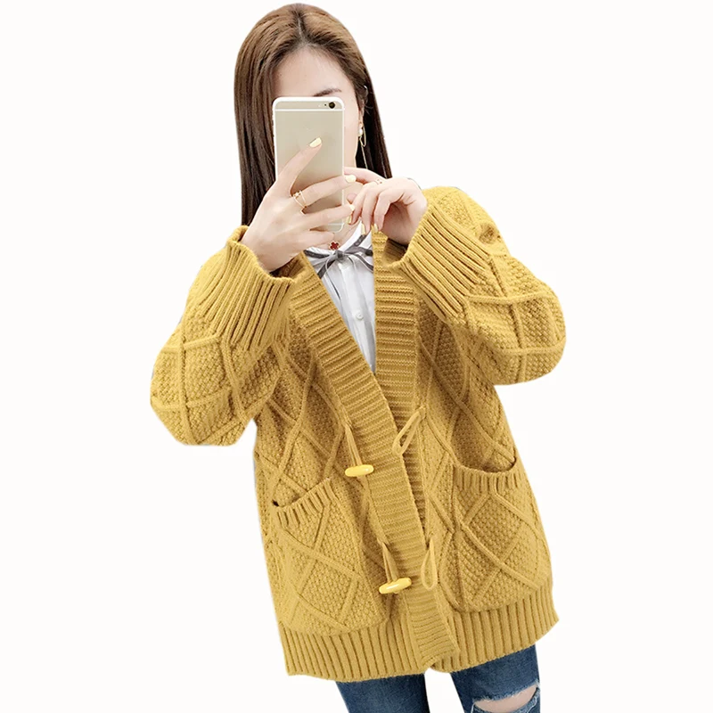 ^*Best Offers spring 2019 new women Knitted Cardigans coat Casual Loose Long sleeve Sweaters Solid color V-Neck Pockets Sweater women 5 colors ^*Best Offers spring 2019 new women Knitted Cardigans coat Casual Loose Long sleeve Sweaters Solid color V-Neck Pockets Sweater women 5 colors