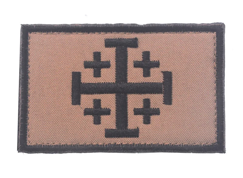 Рыцари-Иерусалимский Крест Тактический indifdel Crusader флаг вышивка нашивка Тактическая Военная нашивки Значки для Костюмы - Цвет: 4