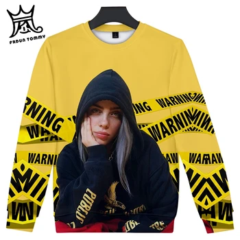 

Frdun Tommy Billie Eilish long sleeve shirt album When We All Fall Asleep, Where Do We Go 3D Round neck sweatshirt Women Clothes