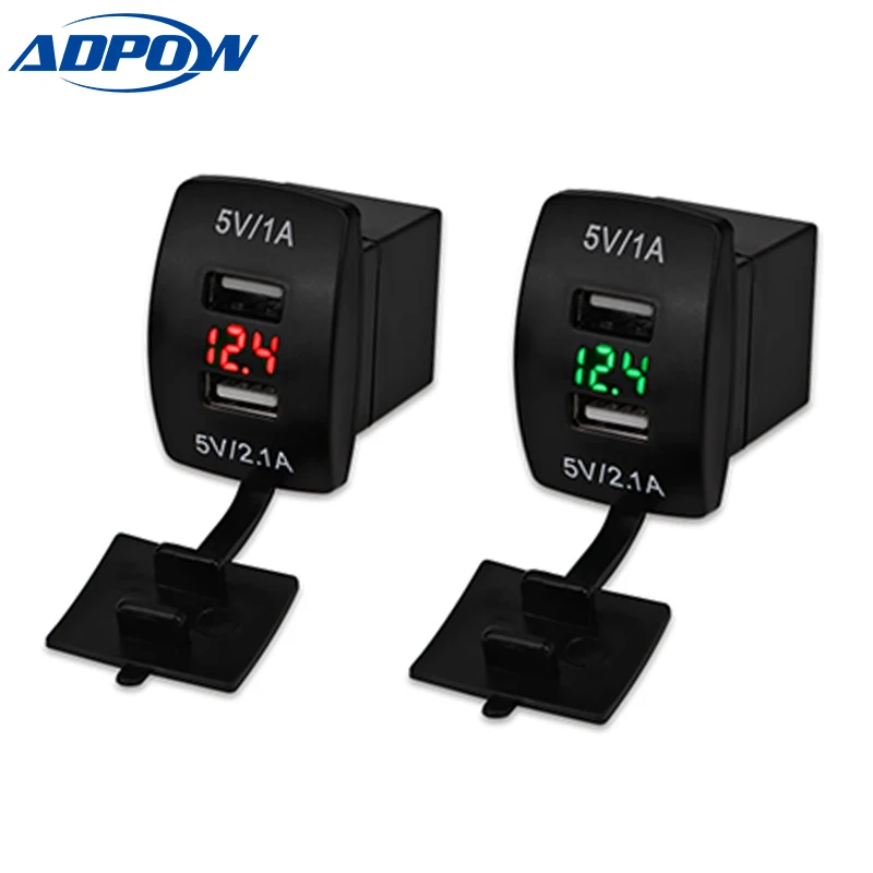 

Waterproof Dual USB Car Charger Socket Splitter Power Adapter 5V 3.1A Outlet 12V-24V Led Voltage Voltmeter