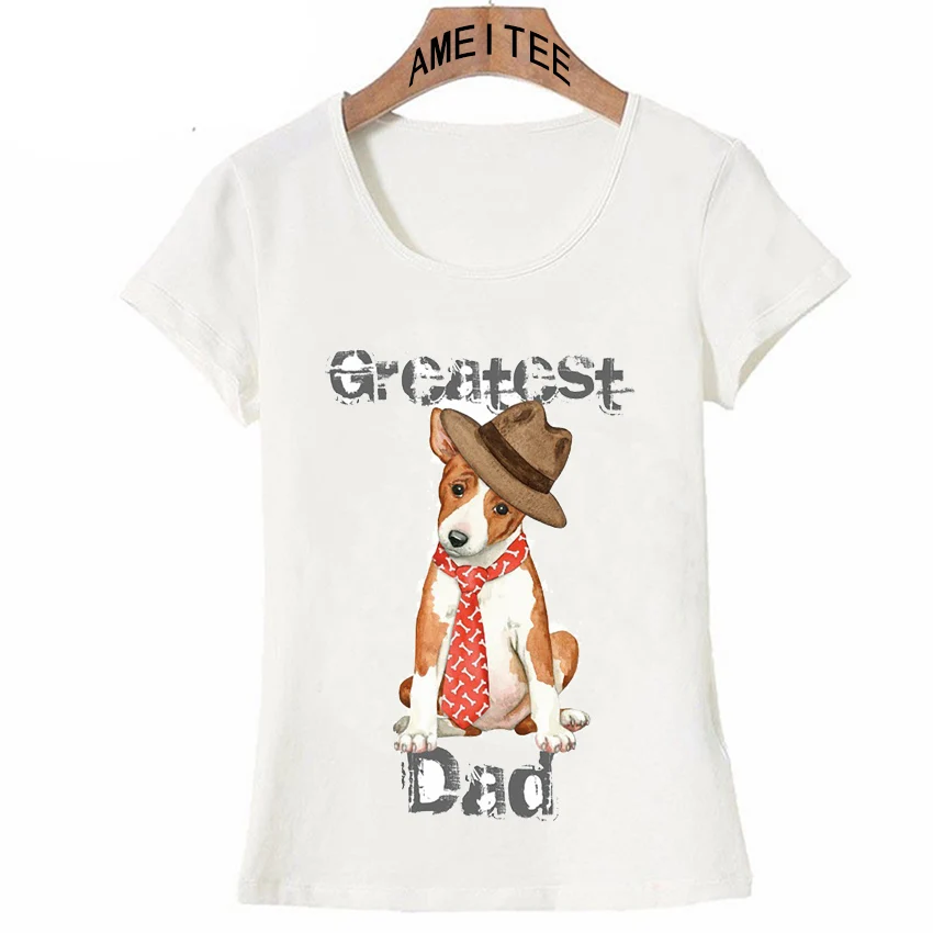 

New Arrival Summer Women T-Shirt Basenji Dog Dad Prints T-Shirt Funny Dog Design Female Tops Fashion ladies casual Tee