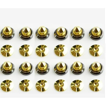 

NEW 12SET Gold Speaker Spikes Subwoofer Spikes Isolation CD Amplifier Turntable Pad Stand Feet nail shock absorber feet