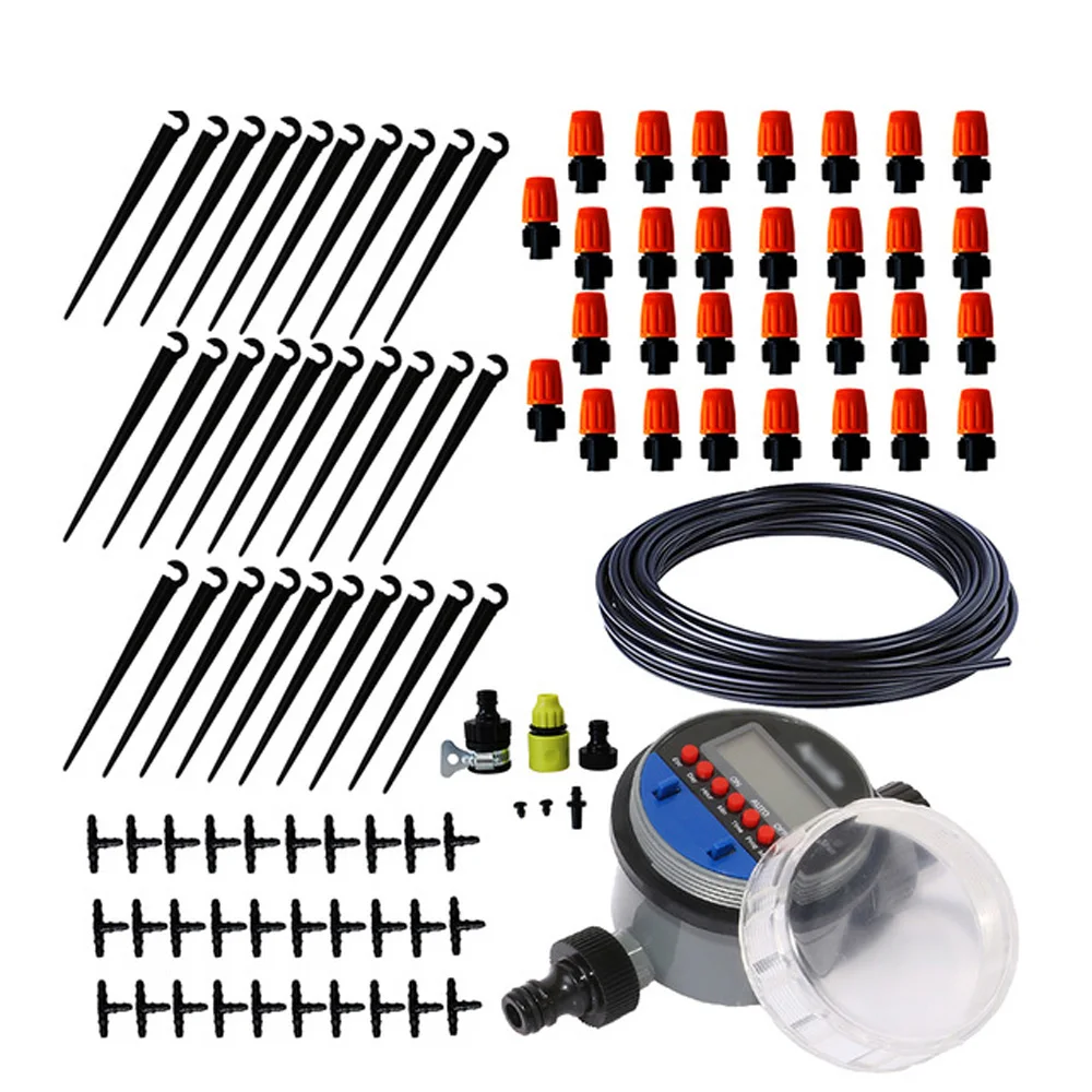 

25m Irrigation Kit Hoses Dripper Timing System Garden Outdoor Watering Equipment Automatic Plastics Accessories