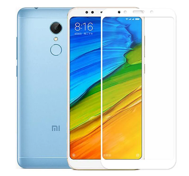 9H полное покрытие из закаленного стекла для Xiaomi Redmi 5 Plus MET7 MEI7 Защита экрана для Redmi 5 MDTI MDI1 MDG1 защитная пленка Sklo - Цвет: White