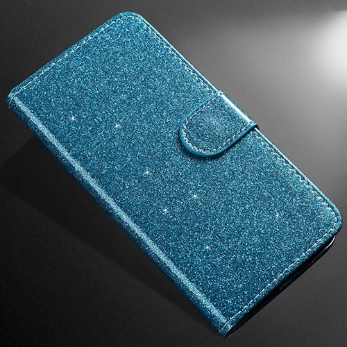 Роскошный блестящий флип-чехол для телефона huawei Y5 Y6 Y7 Prime Pro Y9, чехол-бумажник с магнитной подставкой и отделением для карт - Цвет: blue