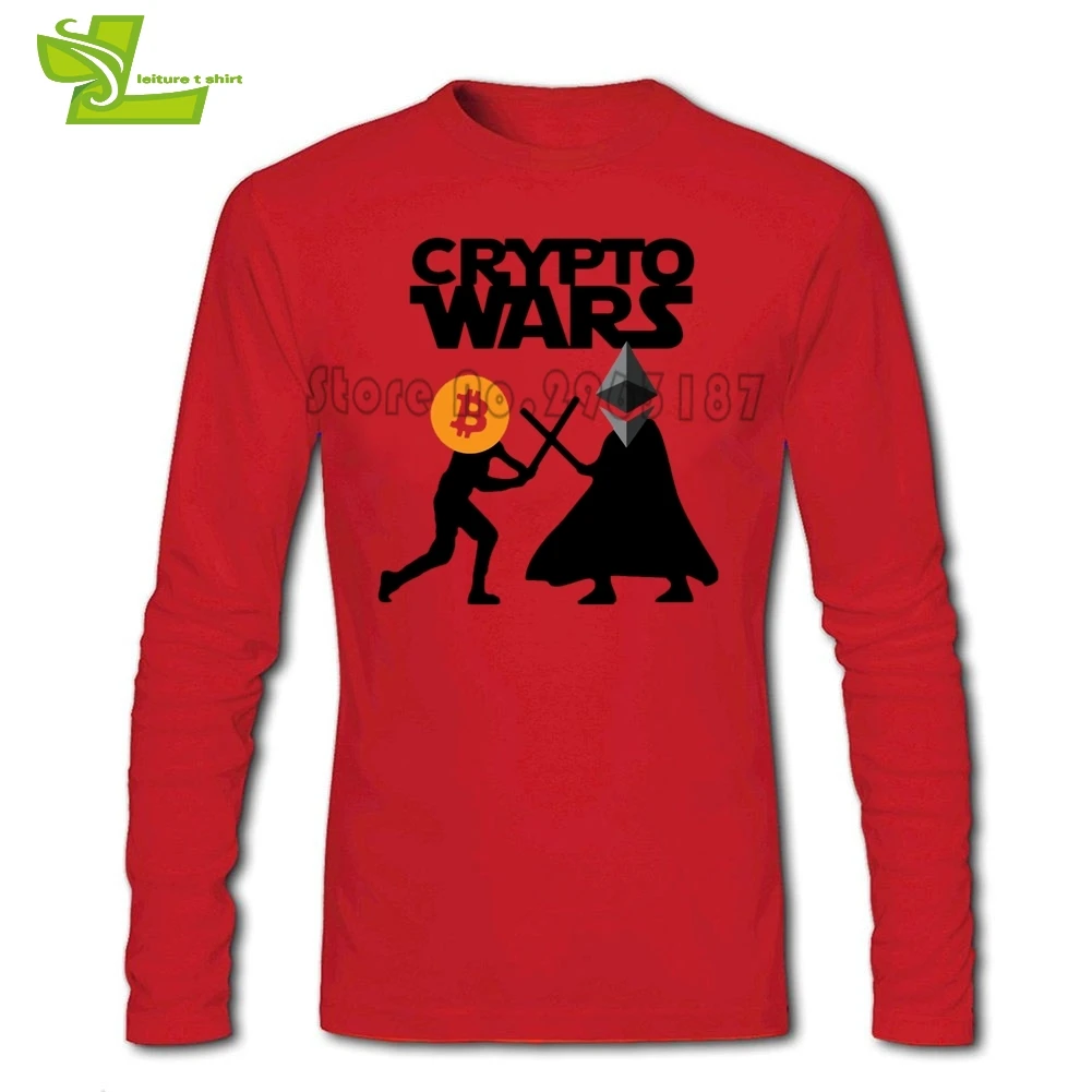Bitcoin Ethereum Cryptocurrency Crypto Wars T Shirt Man Long Sleeve O Neck Tees Male New Coming Tshirt Custom Made Dad Tee Shirt Bitcoin Ethereum Cryptocurrency Crypto Wars T Shirt Man Long Sleeve O Neck Tees Male New Coming Tshirt Custom Made Dad Tee Shirt