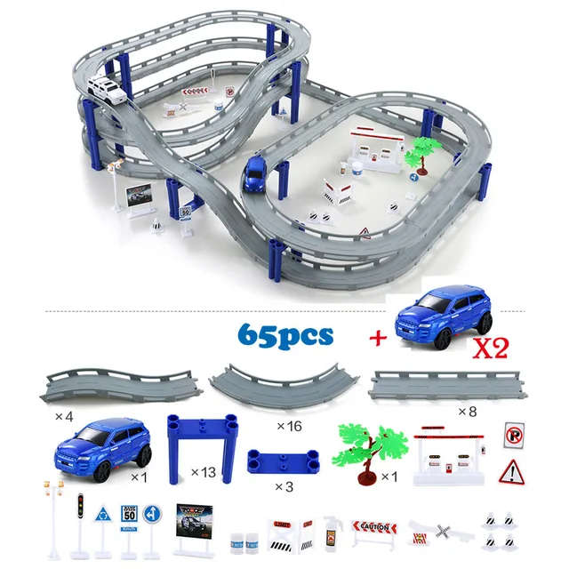 DIY Multi Track Rail Car Electronic Racing Car track Kids Toy Childrens