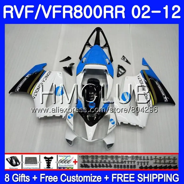 Перехватчик KONICA синий для HONDA VFR800RR 02 03 04 05 06 07 79HM. 1 VFR800 RR VFR 800RR 2002 2003 2004 2005 2006 2007 обтекатели