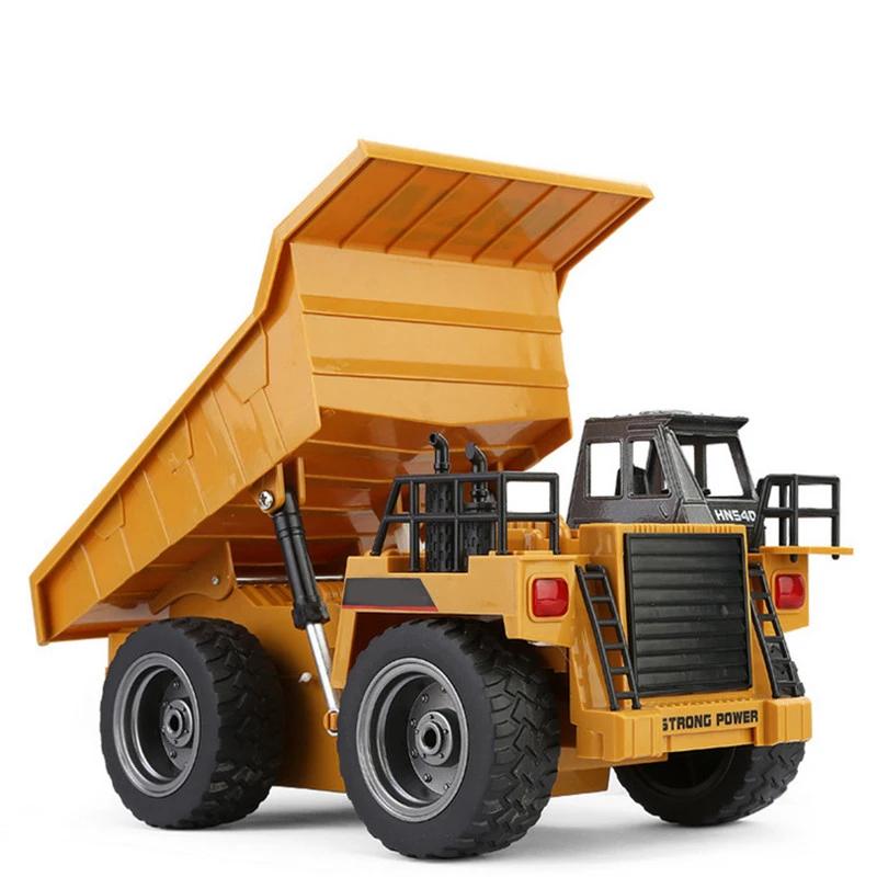 1:12 Scale 6 Channel Alloy Electric RC Dump Truck Buggy Vehicle Toy Children Remote Control Engineering Car Truck Toys Fun Gifts