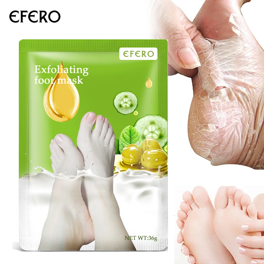 

EFERO 3pair=6pcs Olives Baby Feet Exfoliating Foot Mask for Legs Skin Peeling Dead Skin Feet Mask Sosu Socks for Pedicure Socks