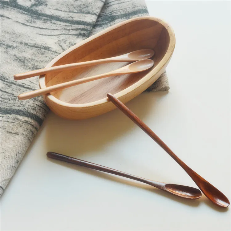 2pcs/lot Wooden Spoons For Cooking Honey Server Tea Coffee Stirring