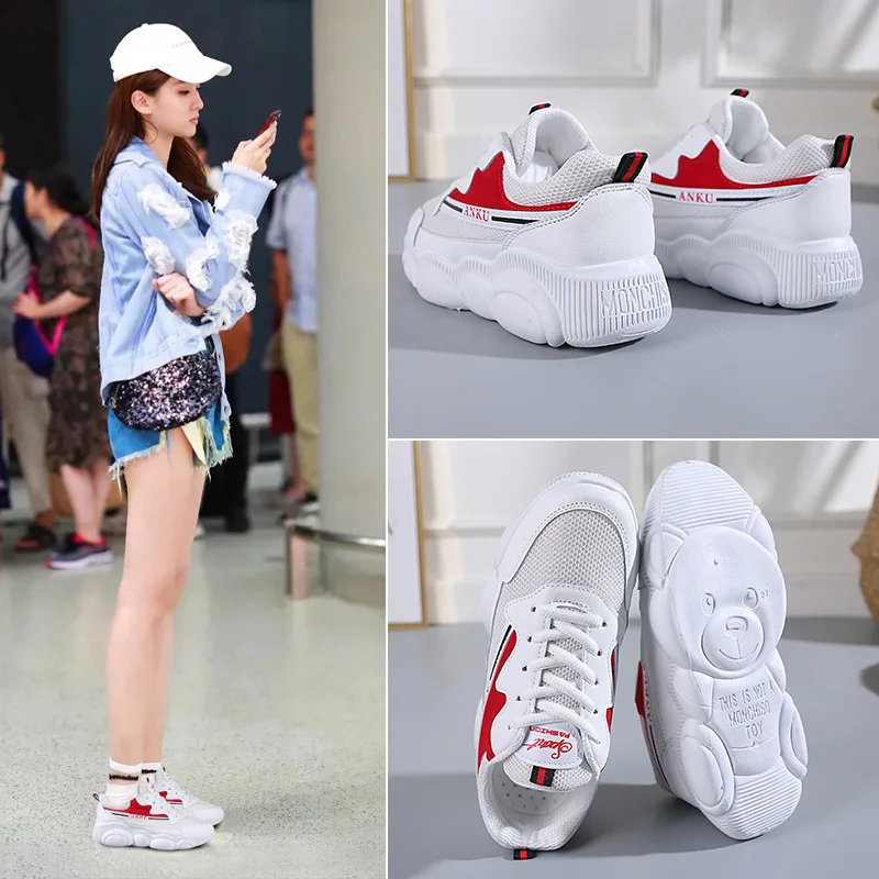 

Women Sneakers New Fashion Women Mesh Casual Shoes Trends Ins Female Flats Platform Spring Autumn Lace Up Shoes Woman Size 36-40