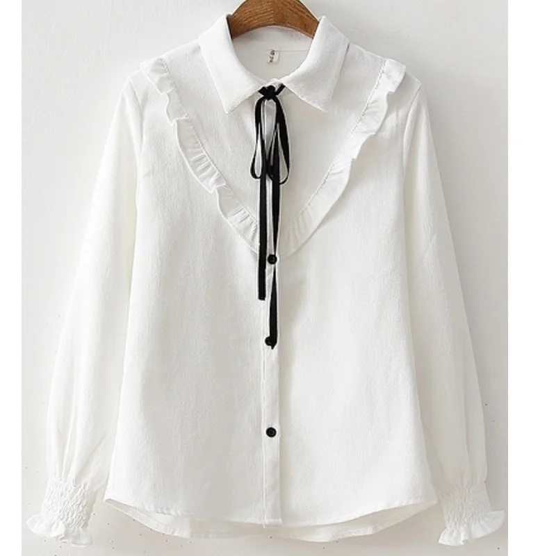 2018 осень зима вельветовый с длинным рукавом рубашка рукавами тюльпанами