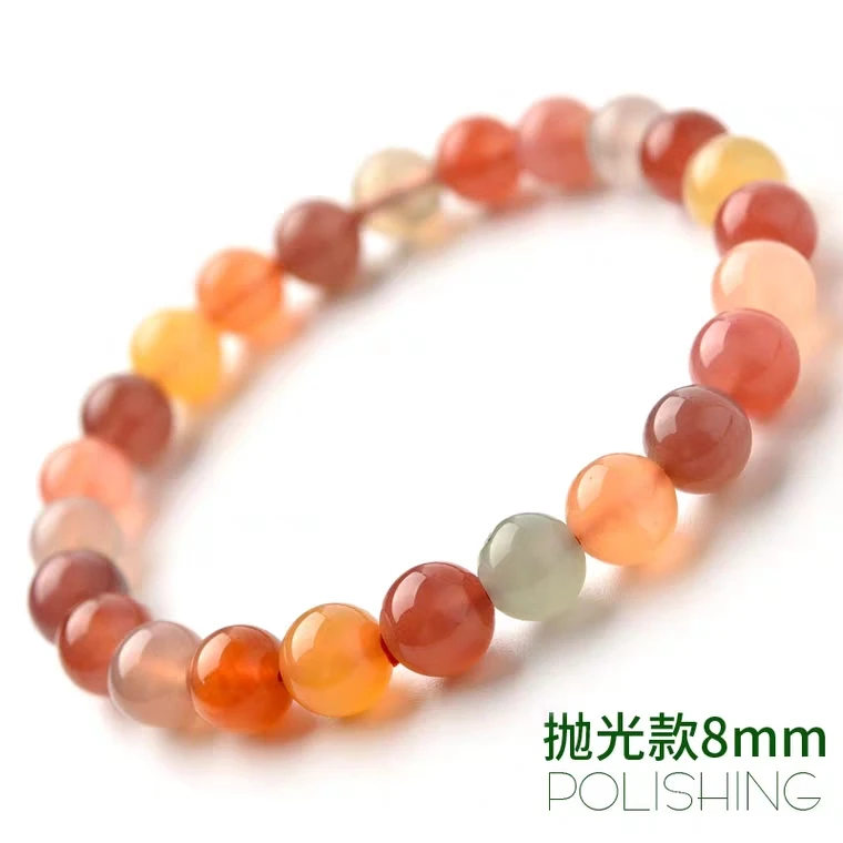 

100% Natural Salt Yanyuan Agate Colorful Round Beads Woman Man Bracelet Crystal Stretch Bracelet AAAA 7mm 8mm 9mm 10mm 11mm 12mm