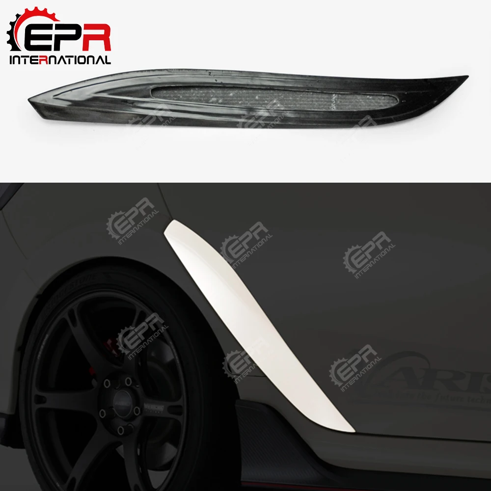 Автомобиль-Стайлинг Vrsar1 стиль карбоновое волокно заднее крыло отделка глянцевая отделка колеса факела арочный комплект для Honda Civic Тип R FK8(5Dr Люк