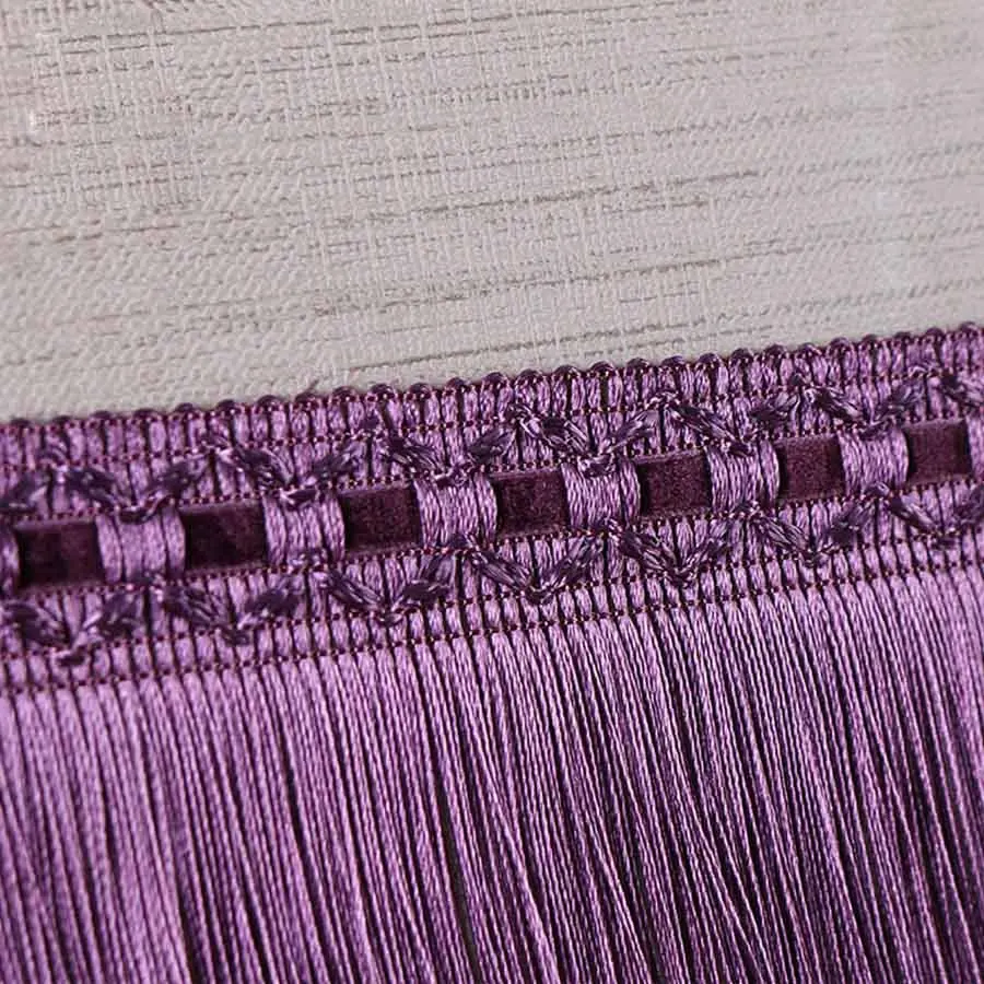 

12 meters 9cm European Tassel Fringe Satin Lace Tassel Polyester Silk Trim Ribbon Latin Dance Skirt Curtain Fringes for Sewing