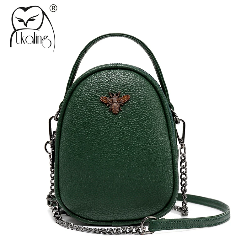 UKQLING Small Leather Bag Women Messenger Bags Famous Women&#39;s Shoulder Bag PU Leather Chain ...