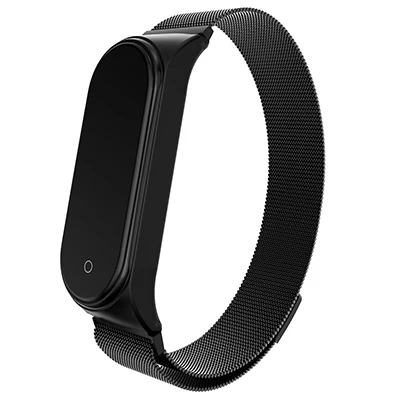 black Металлический Смарт-браслет ремешок для xiaomi mi band 4 Магнитный петля браслет из нержавеющей стали ремешок mi Band 4 бандаж 4 аксессуары - Цвет: black