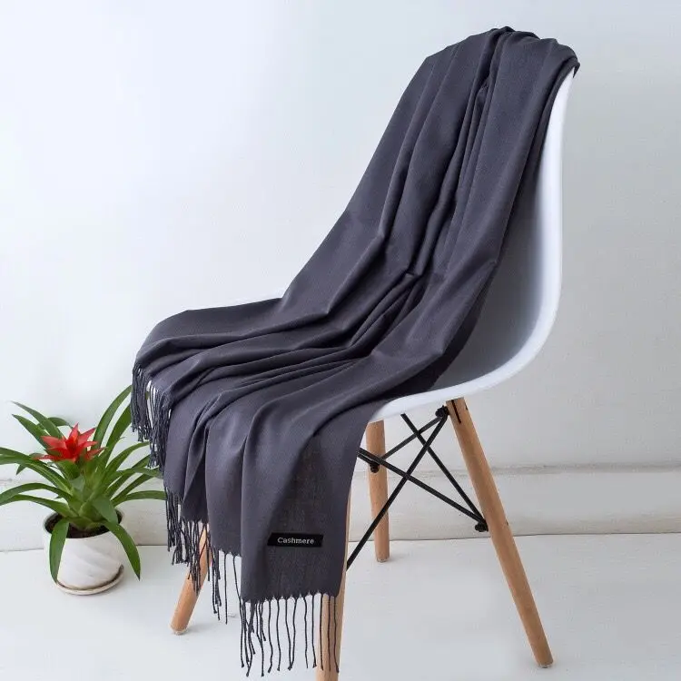 190*65cm classic Large Solid Color Soft carf Cashmere Boy Girl Unisex Women office Lady Shawl Wrap Pashmina Female Hijab Muffler_voghion.com