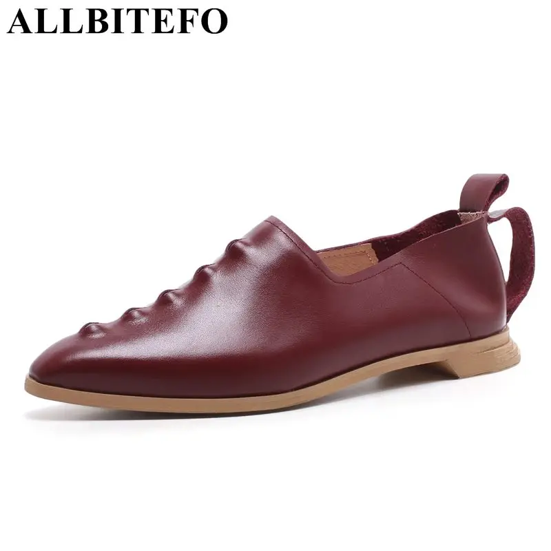 

ALLBITEFO large size:33-43 genuine leather pointed toe high heels women pumps fashion high heel shoes spring women shoes