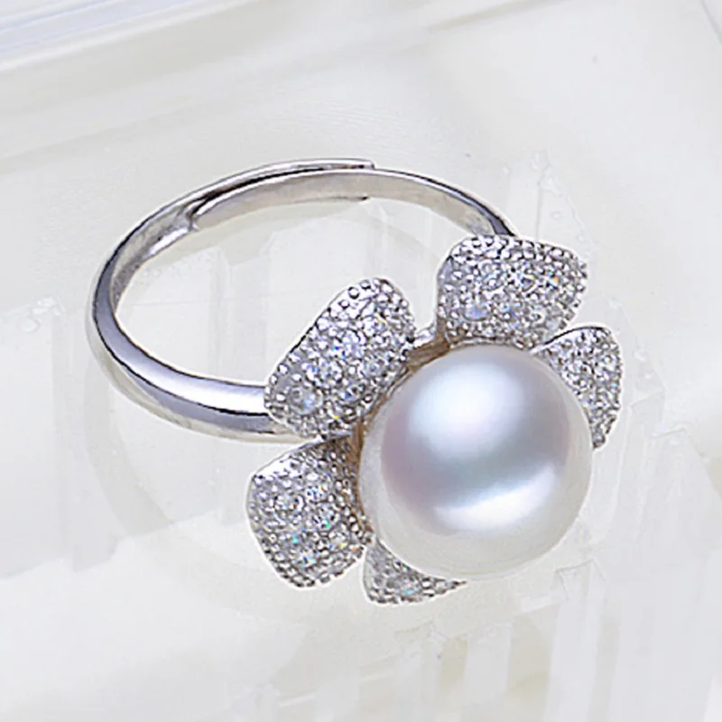 

Fashion Pearl Ring Opening Adjustable Italian Charm Women Birthday Prom Party Beautiful Handmade Jewelry Accessories