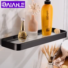 Bathroom Shelf Glass Aluminum Single Bathroom Shelves Shower Storage Rack Decorative Toilet Racks Shampoo Shelf Wall Mounted Bathroom Shelf Glass Aluminum Single Bathroom Shelves Shower Storage Rack Decorative Toilet Racks Shampoo Shelf Wall Mounted