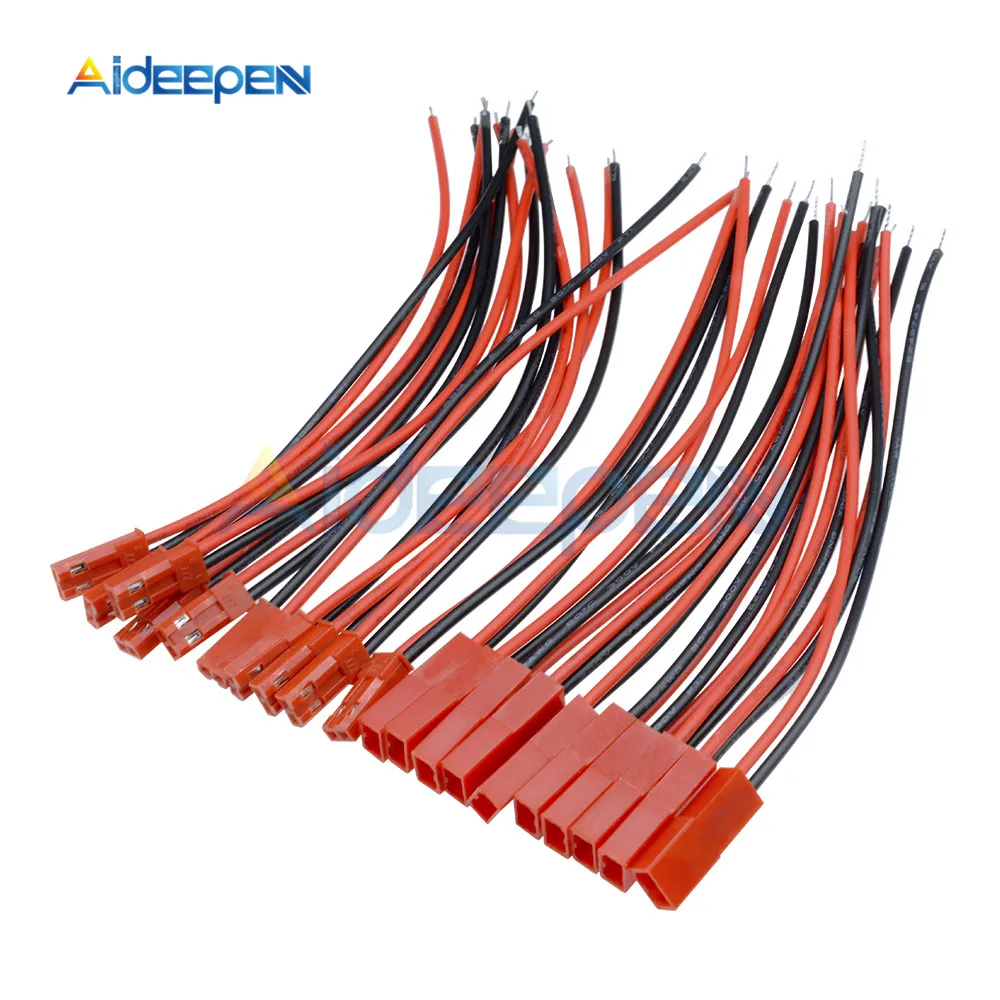20 pares RUIZHI 22 AWG Conector JST de silicona SIM y NAT 5.9 pulgadas 2 pines macho hembra JST RCY Conectores de enchufe Cable de cable para tira de l/ámpara LED RC Juguetes Bater/ía
