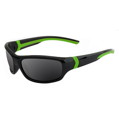 Бренд JIANGTUN, супер-светильник, Детские поляризованные солнцезащитные очки, детские спортивные солнцезащитные очки, защита от уф400 лучей, уличная безопасность, резина, JT3418 - Цвет линз: Black Green l Gray