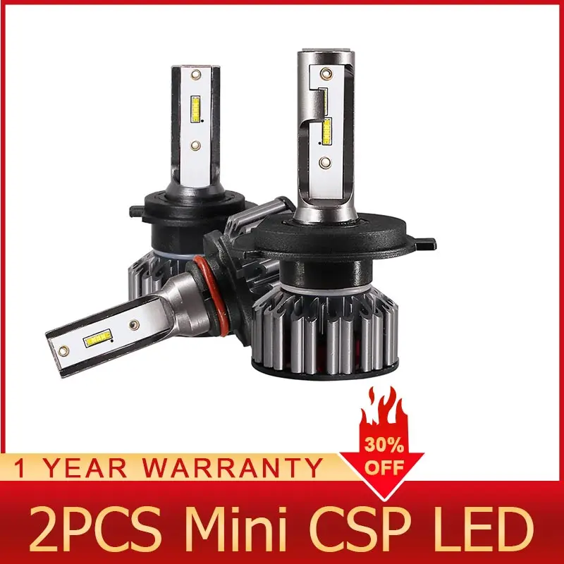 

ROADOT 2X Super Bright Mini Car accessories LED Headlights H1 H3 H4 H7 H11 H8 H9 9005 9006 8000LM 6000K 50W For Auto Headlamp
