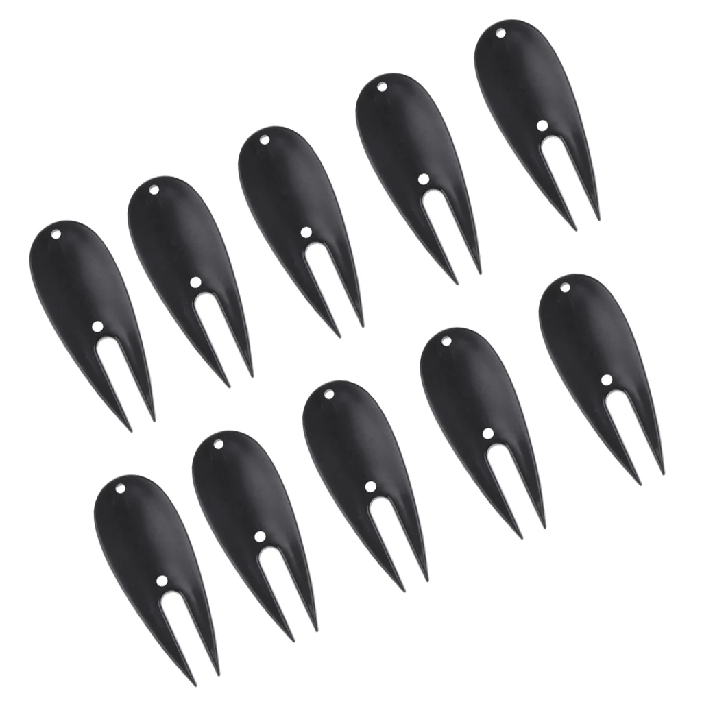 10 Pieces Divot Repair Tool Golf Gift Tools for Repairing Greens Witchblade Pitch Groove Cleaner Golf Pitchfork  Accessories