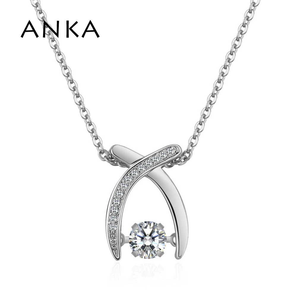 

X Charm Fashion Rhodium Color Necklaces For Women Girl AAA Cubic Zirconia Pendant Choker Necklace Jewelry Party Prom Gift#133939