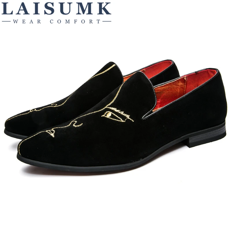 

LAISUMK New Leather Lightweight Flat Shoes Men Casual Males Summer Lazy Set Of Peas Shoes Loafers Black Bottom Moccasins Flats