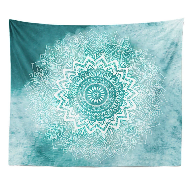 Boho Indian Mandala Tapestry Wall Fabric Hanging Hippie Psychedelic Tapestry Elephant Printed Home Decor Mural Wall Carpet Throw