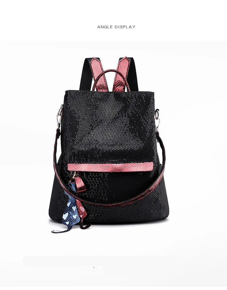 Для женщин Блестки рюкзак 2019 Anti-theft рюкзак Для женщин Многофункциональный нейлоновый рюкзак