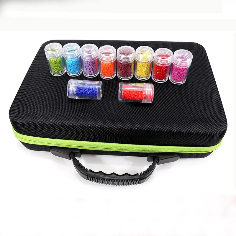 

Diamond Painting Rhinestone Box Tool Container Storage Box Carry Case Holder Hand Bag Zipper Design 15/30/60 Bottles Storage bag