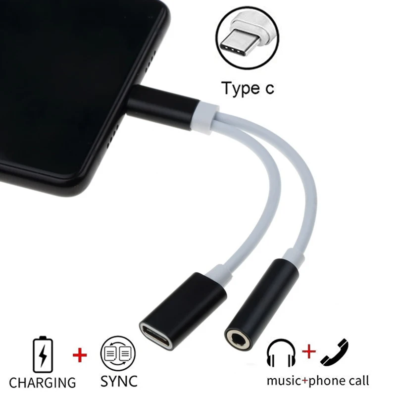 Переходник с USB Type C на 3 5 мм AUX для наушников аудиосплиттер преобразователь Кабель