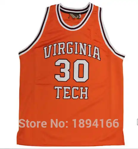 Dell curry virginia tech jersey Clearance