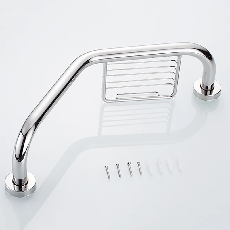 Stainless Steel Wall Mount Bathroom Bathtub Handrail With Soap Dish Stainless Steel Wall Mount Bathroom Bathtub Handrail With Soap Dish Grab Bars Disability Aid Safety Helping Handle In From Home Improvement On