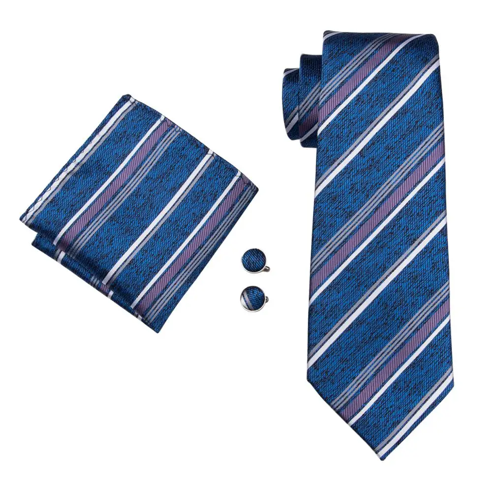 Buy LS 1703 Barry.Wang Mens Tie Set Silk Gravata Blue Fashion Necktie Hanky
