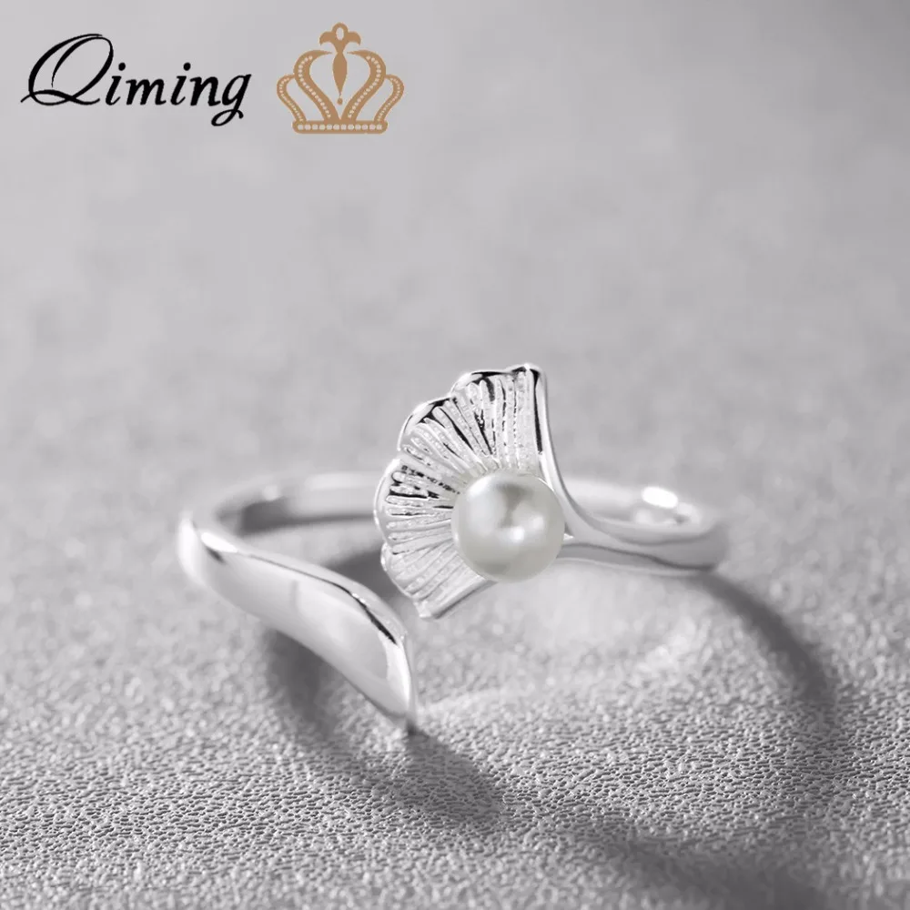 QIMING чистое серебряное кольцо с кристаллом для женщин,, хорошее ювелирное изделие, регулируемое двойное кольцо с фианитами, кольца с открытым носком средней длины - Цвет основного камня: style8
