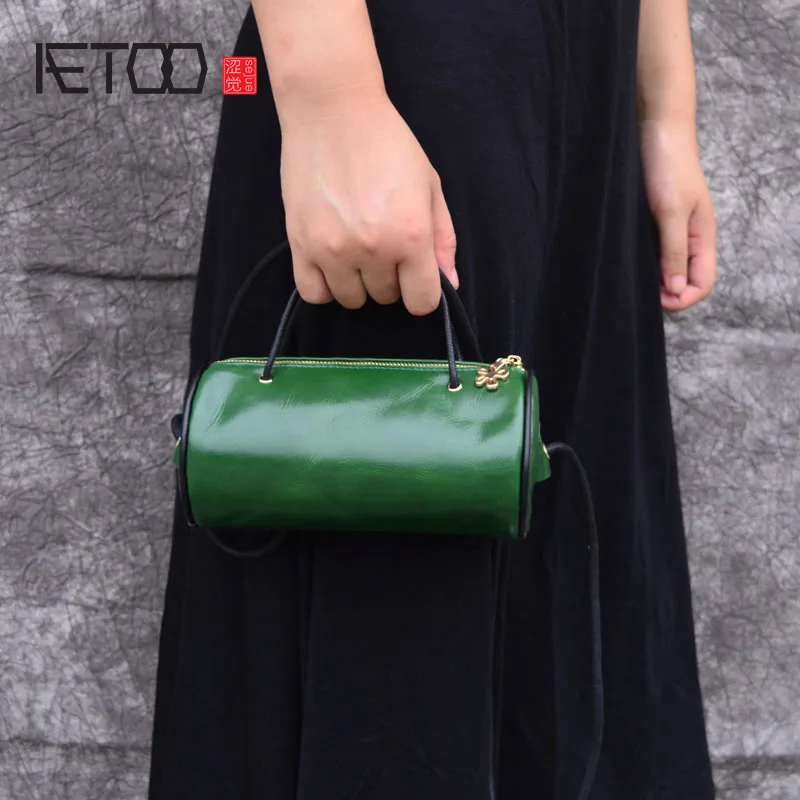 AETOO сумки Для женщин первый слой из натуральной кожи; модные женские ботинки в Корейском стиле женские цилиндр сумка мешка для сбора пыли большой экран мобильного телефона